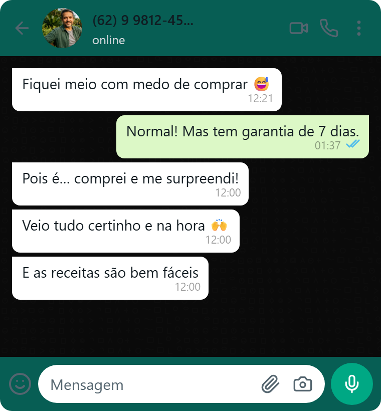 Relato de cliente satisfeito