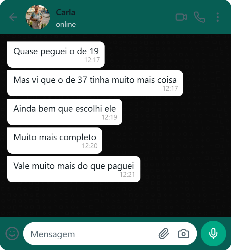 Relato de cliente satisfeito
